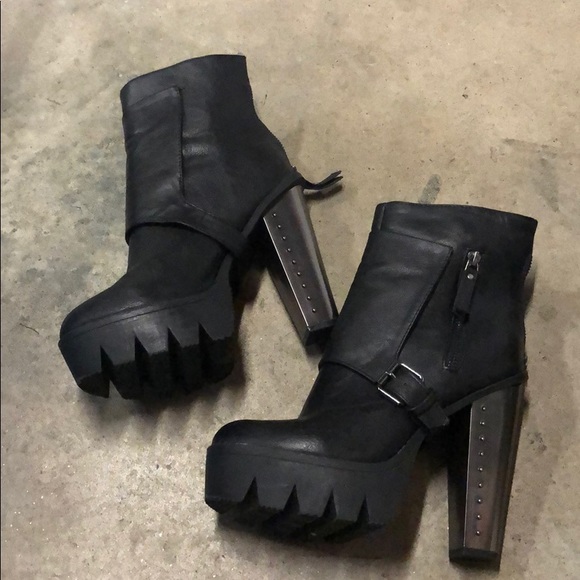 Bumper Shoes - Bumper Platform Metal Heel Boots